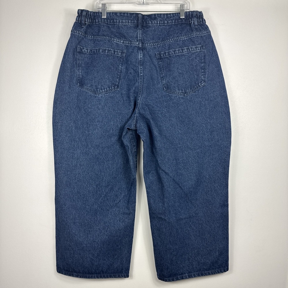 Shiny by Nature Jeans Womens 2X Wide Leg Cropped High‎ Rise Curvy Elastic Waist